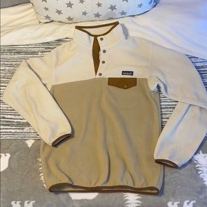 Tan Color Block Patagonia Synchilla snap up